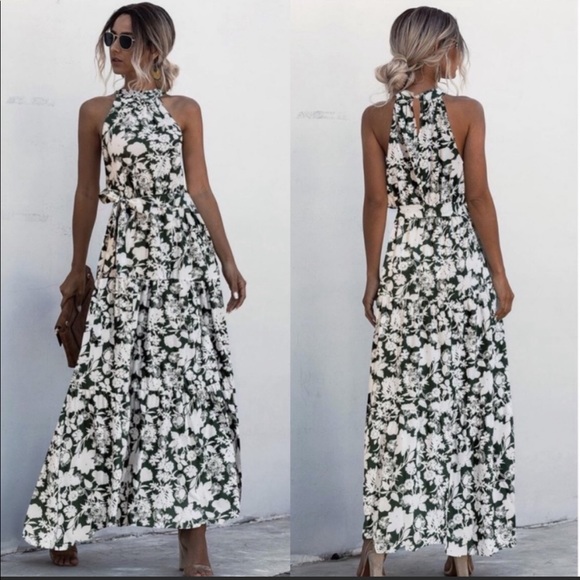 Boho floral halter maxi dress - Picture 4 of 10
